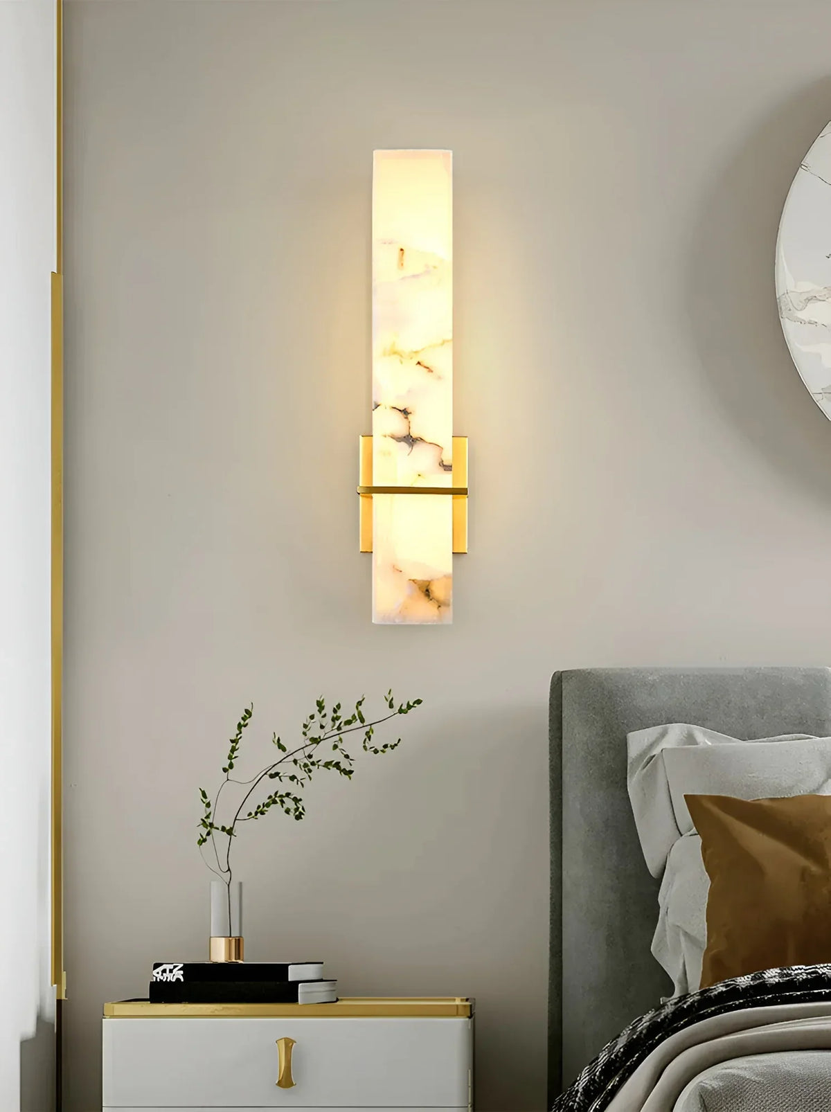 Rectangle Alabaster Milan Wall Sconce – Alabaster detail 8