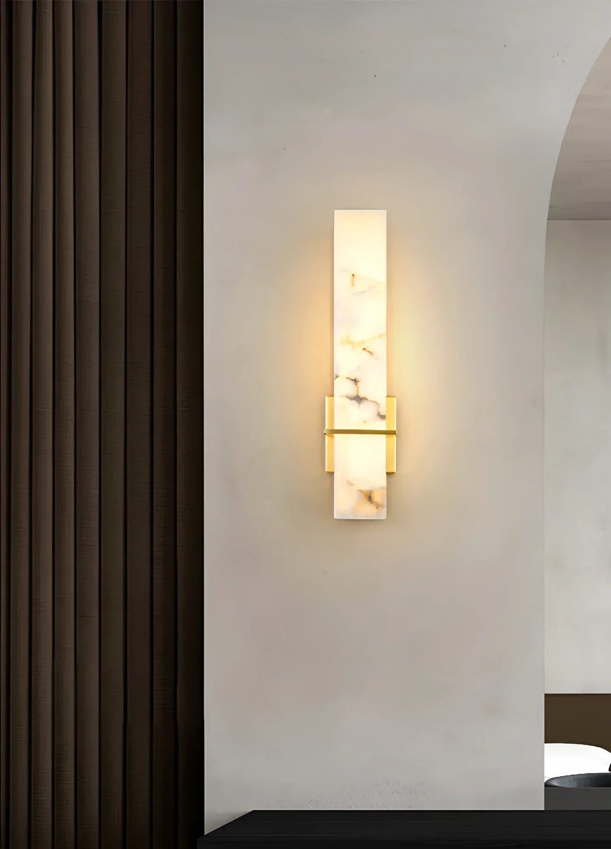 Rectangle Alabaster Milan Wall Sconce – Alabaster detail 5