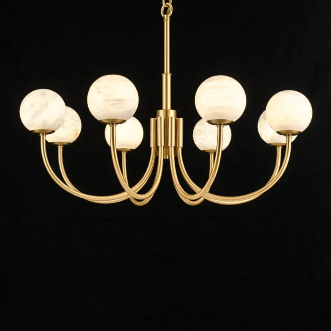 Alabaster Modern Brass Chandelier – Alabaster detail 15