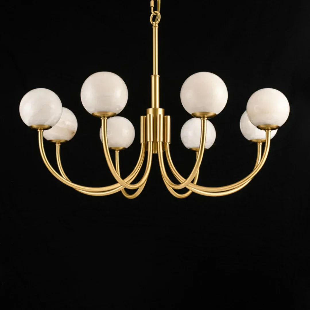Alabaster Modern Brass Chandelier – Alabaster detail 16