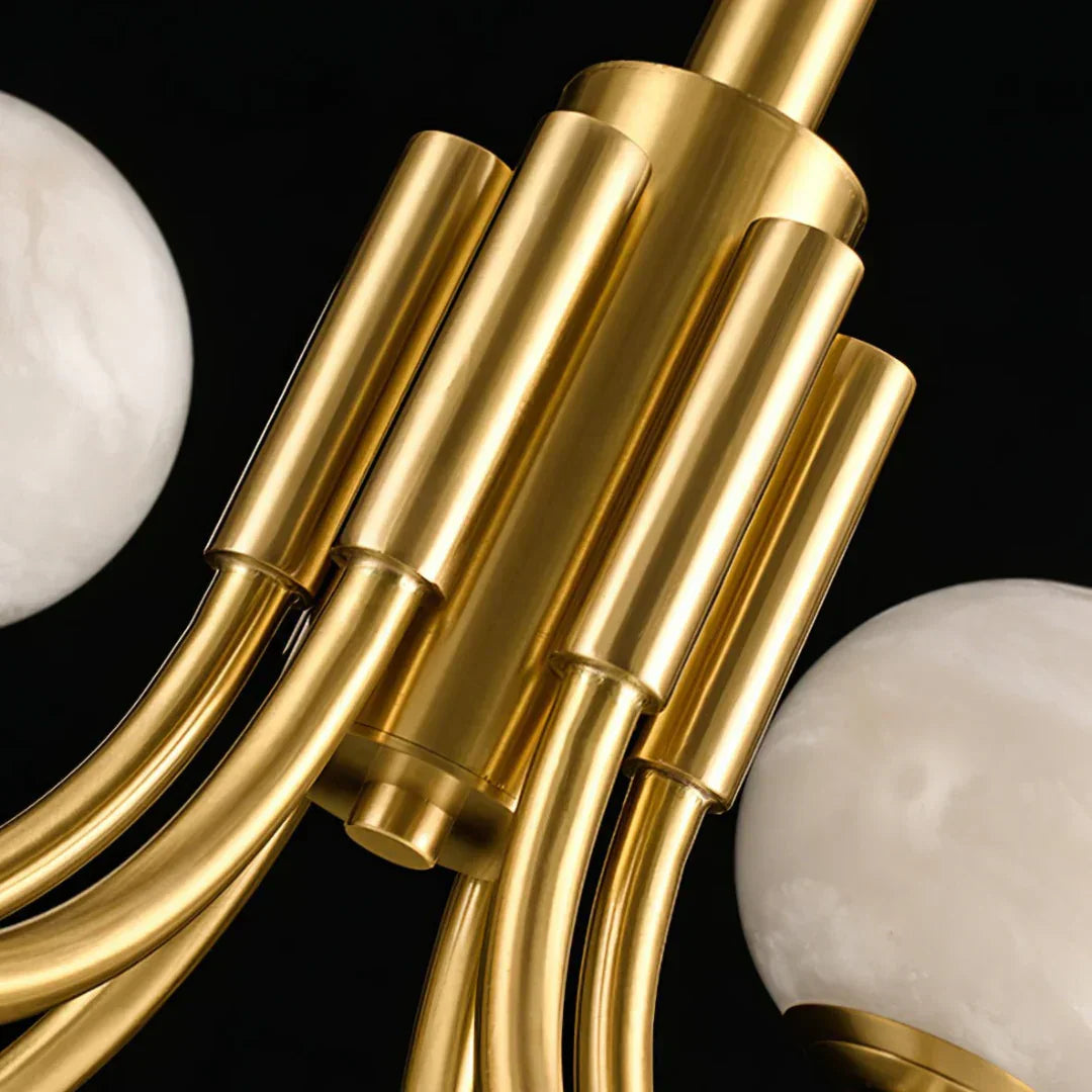 Alabaster Modern Brass Chandelier – Alabaster detail 13