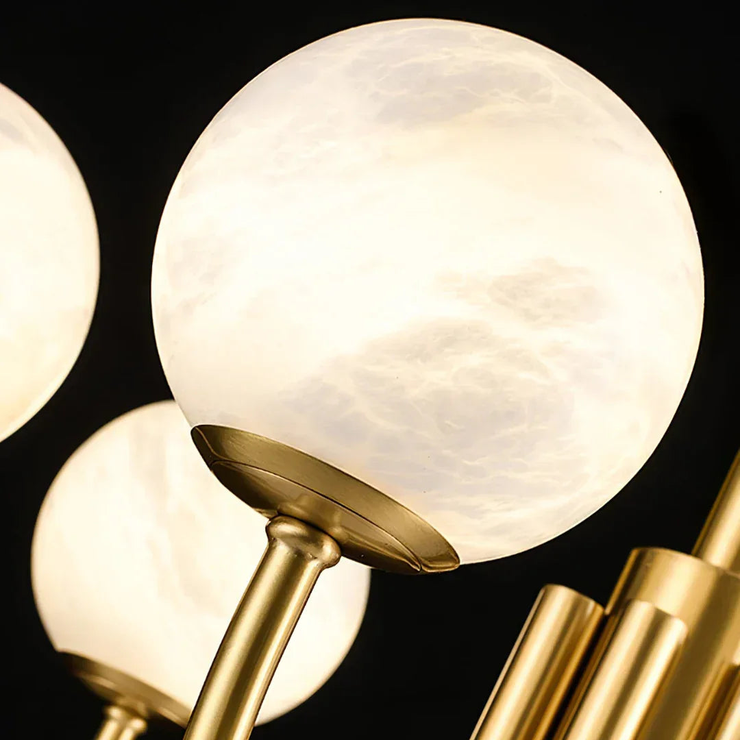 Alabaster Modern Brass Chandelier – Alabaster detail 14