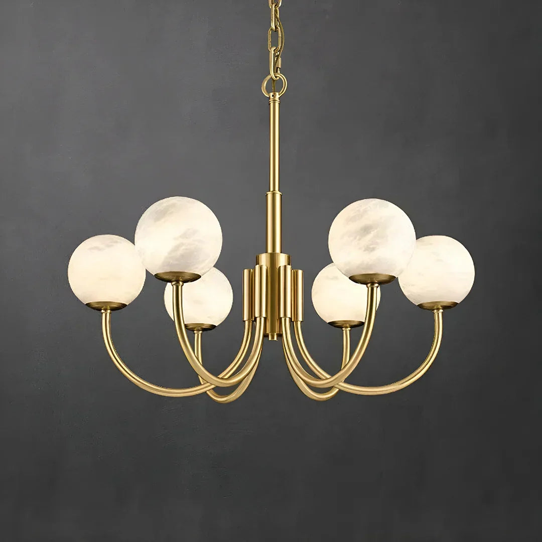 Alabaster Modern Brass Chandelier – Alabaster detail 17