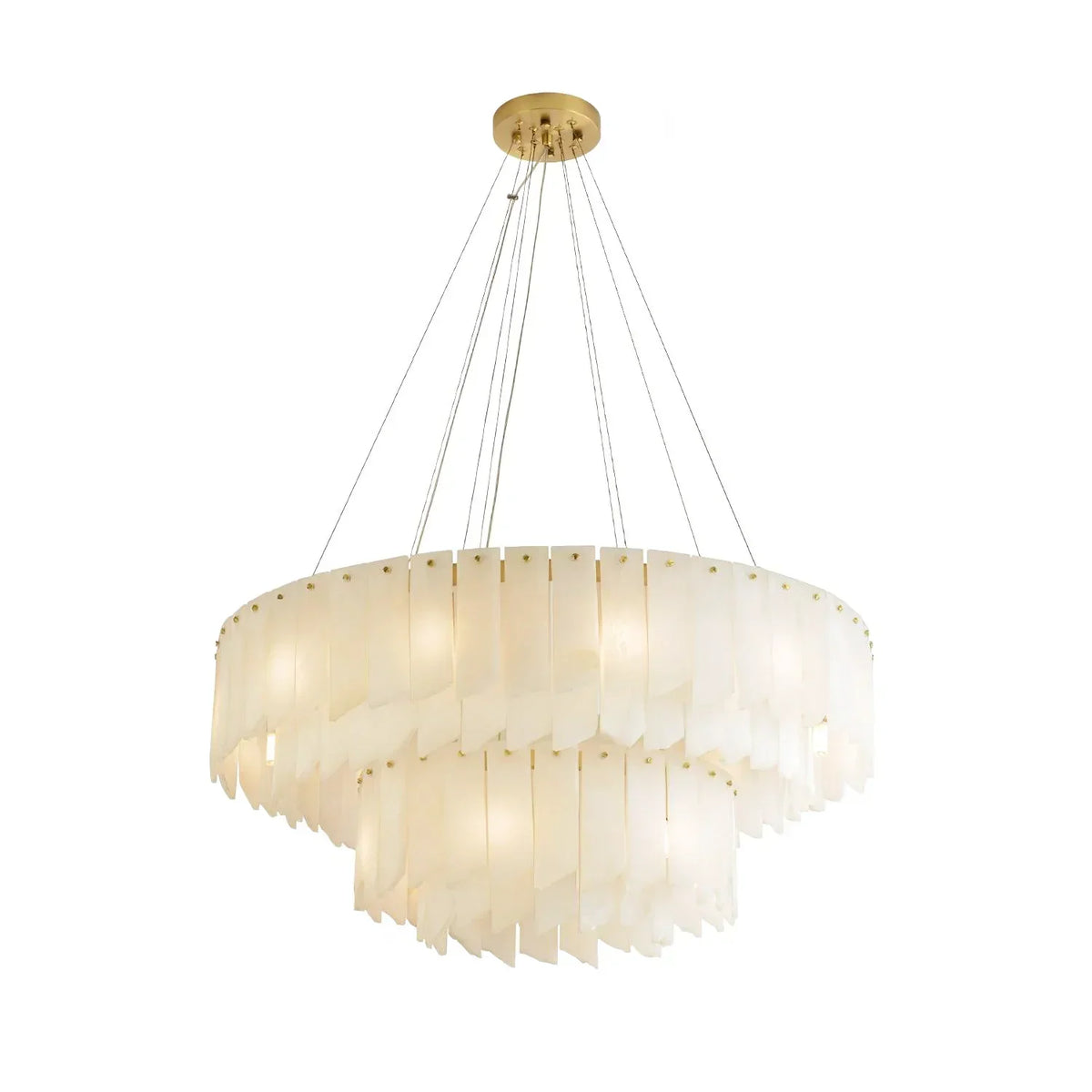 Alabaster Modern Cascade Tiered Chandelier – Alabaster detail 32