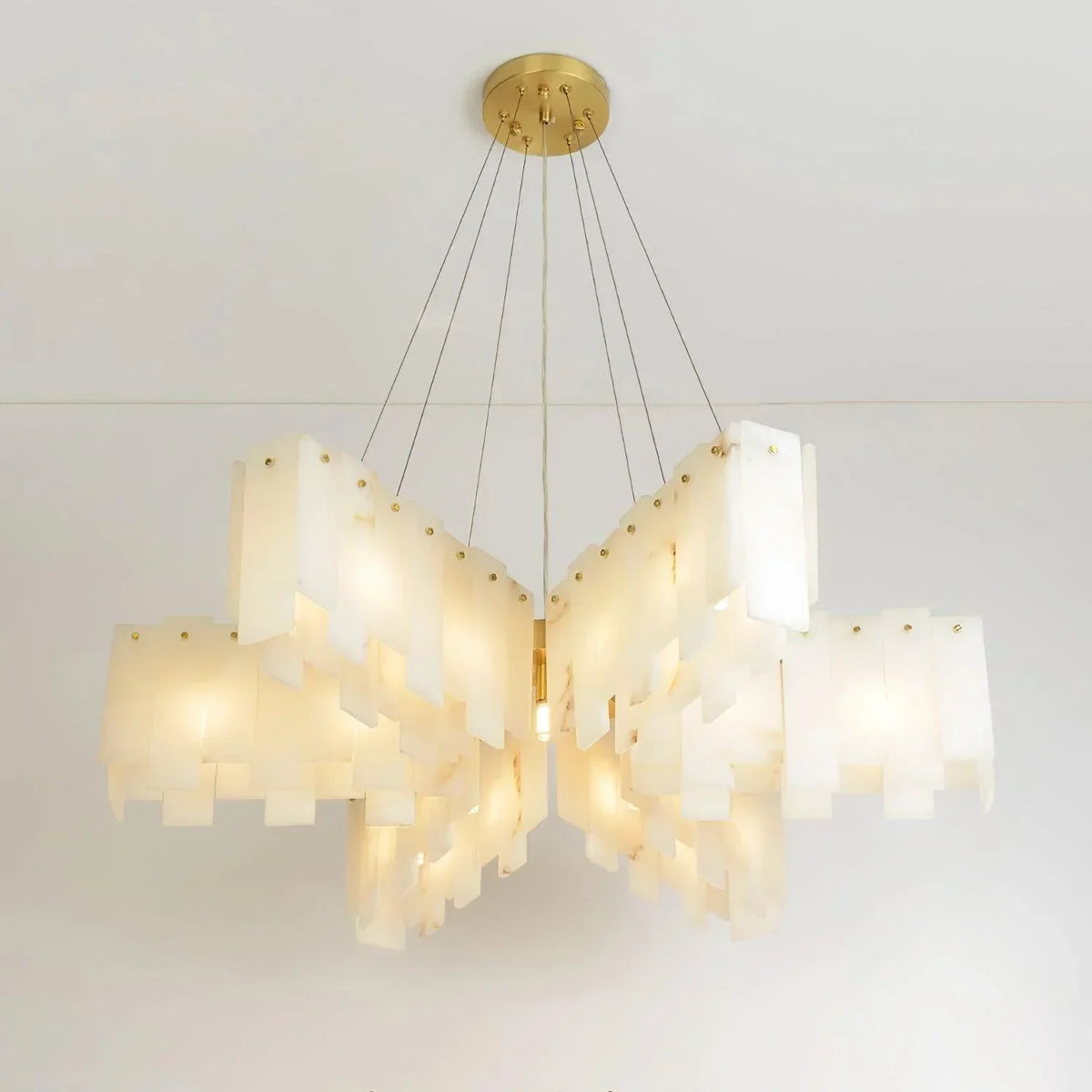 Alabaster Modern Cascade Tiered Chandelier – Alabaster detail 28