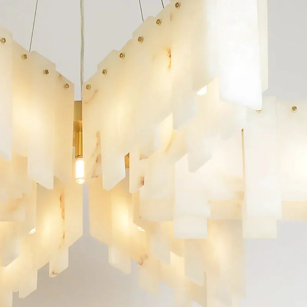 Alabaster Modern Cascade Tiered Chandelier – Alabaster detail 19