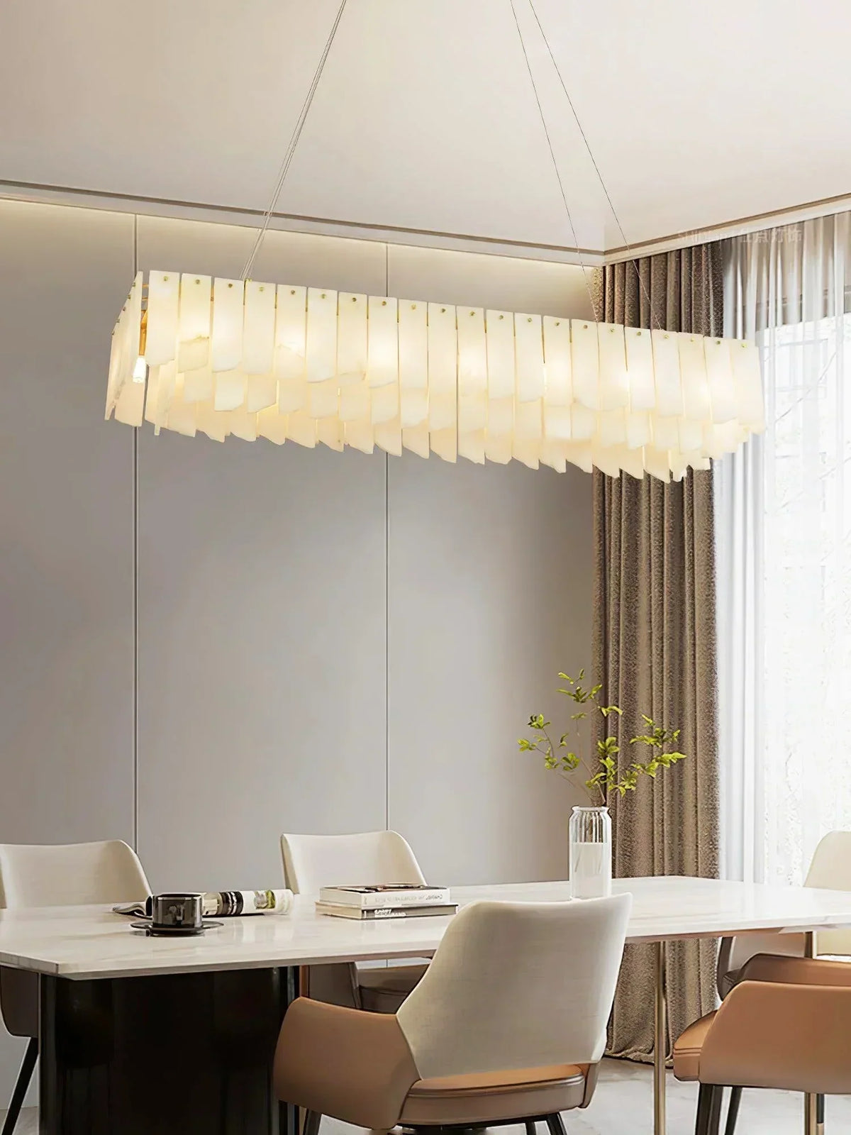 Alabaster Modern Cascade Tiered Chandelier – Alabaster detail 14