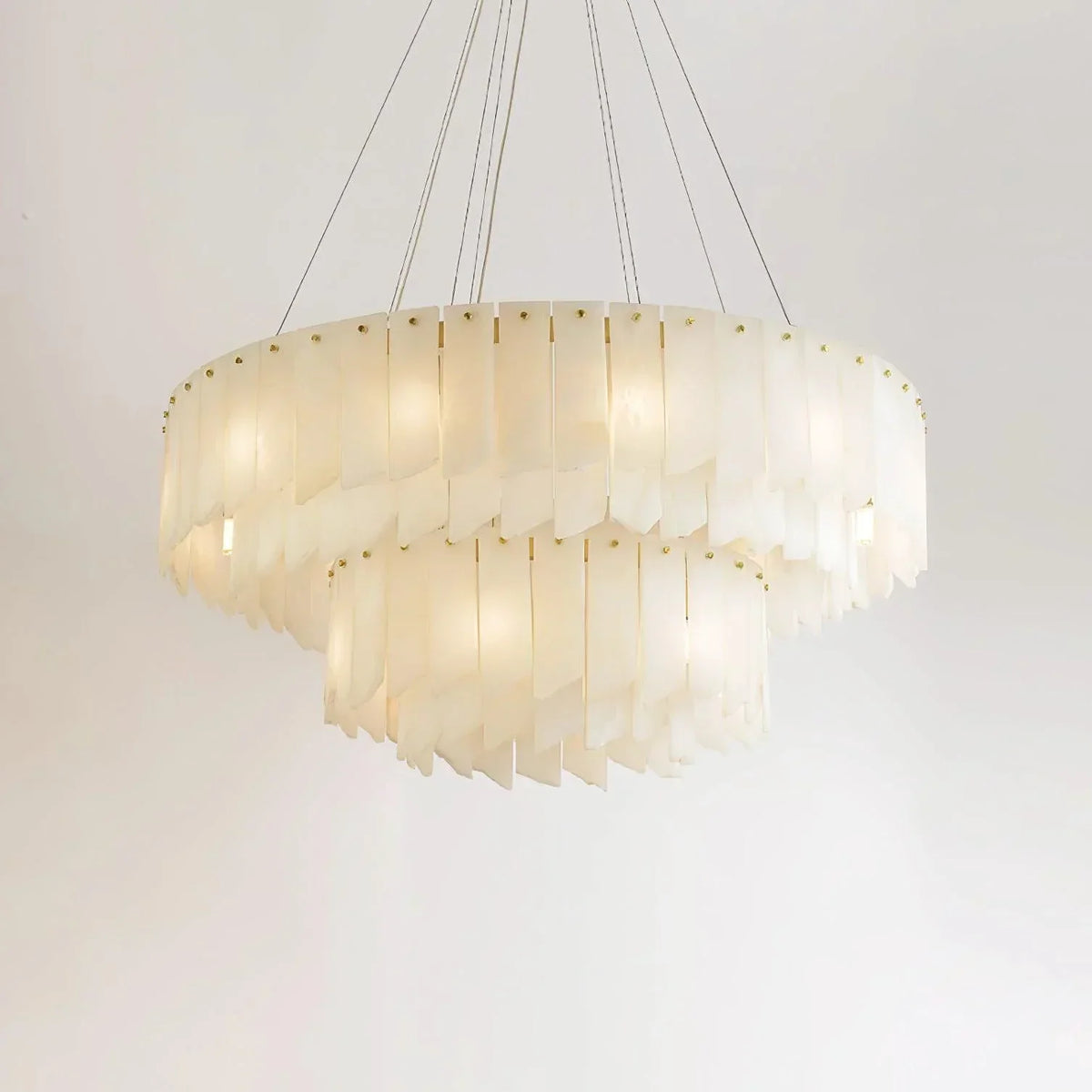 Alabaster Modern Cascade Tiered Chandelier – Alabaster detail 25