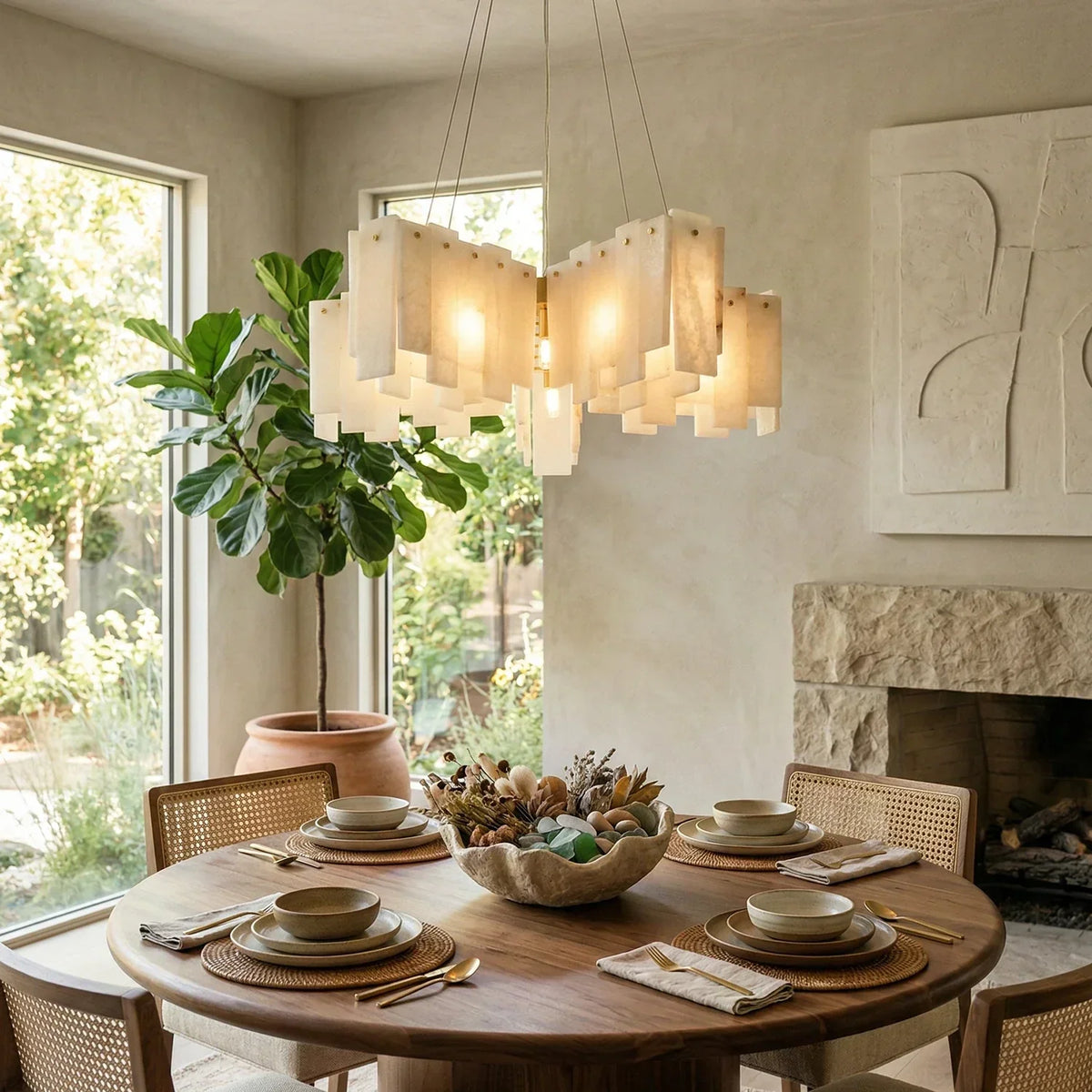 Alabaster Modern Cascade Tiered Chandelier – Alabaster detail 6