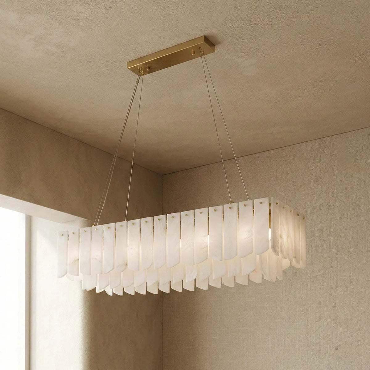 Alabaster Modern Cascade Tiered Chandelier – Alabaster detail 23