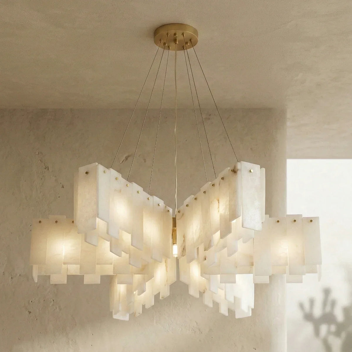 Alabaster Modern Cascade Tiered Chandelier – Alabaster detail 22