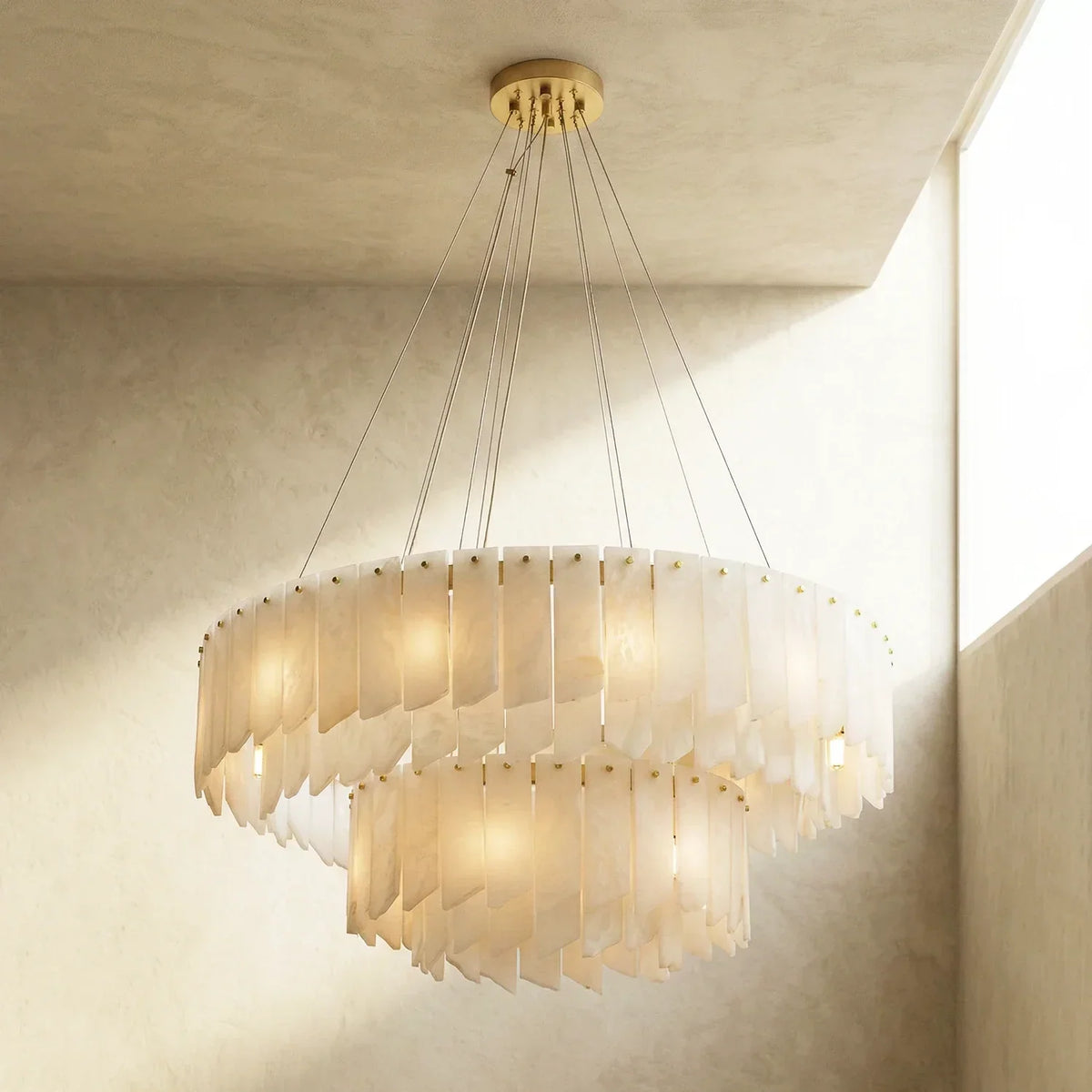 Alabaster Modern Cascade Tiered Chandelier – Alabaster detail 21