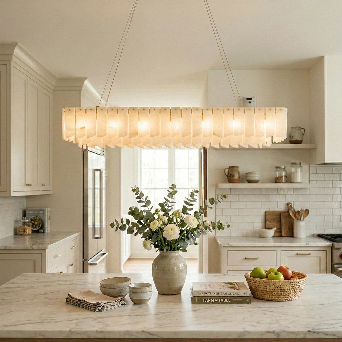 Alabaster Modern Cascade Tiered Chandelier – Alabaster detail 4