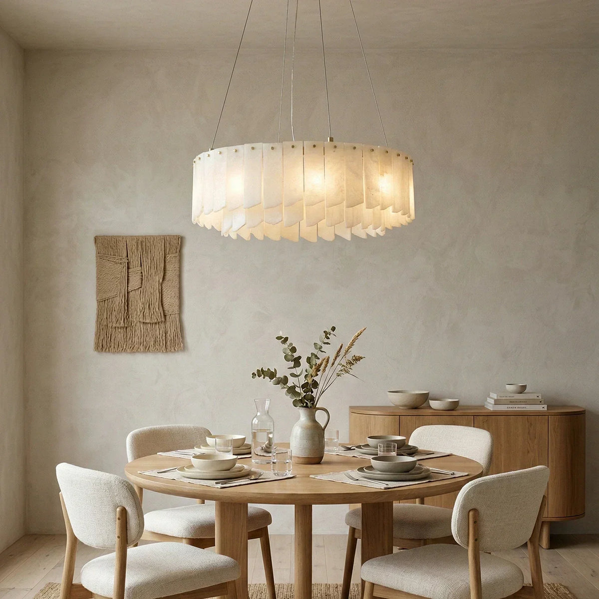 Alabaster Modern Cascade Tiered Chandelier – Alabaster detail 7