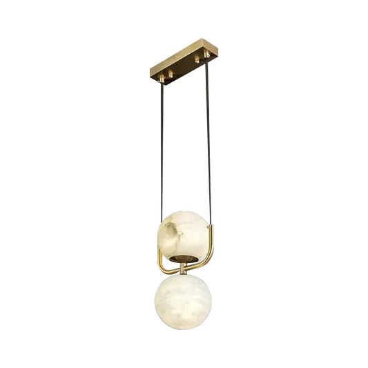 Alabaster Modern Copper Pendant Light