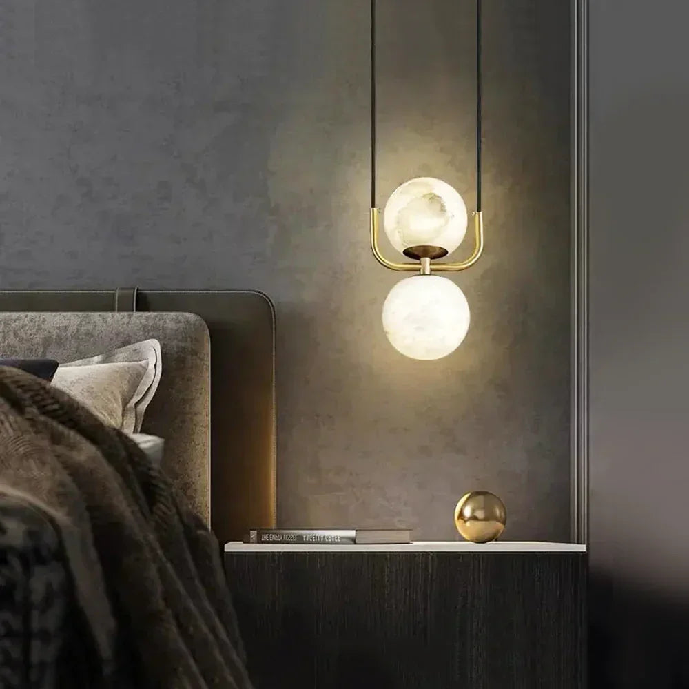 Alabaster Modern Copper Pendant Light – Alabaster detail 5