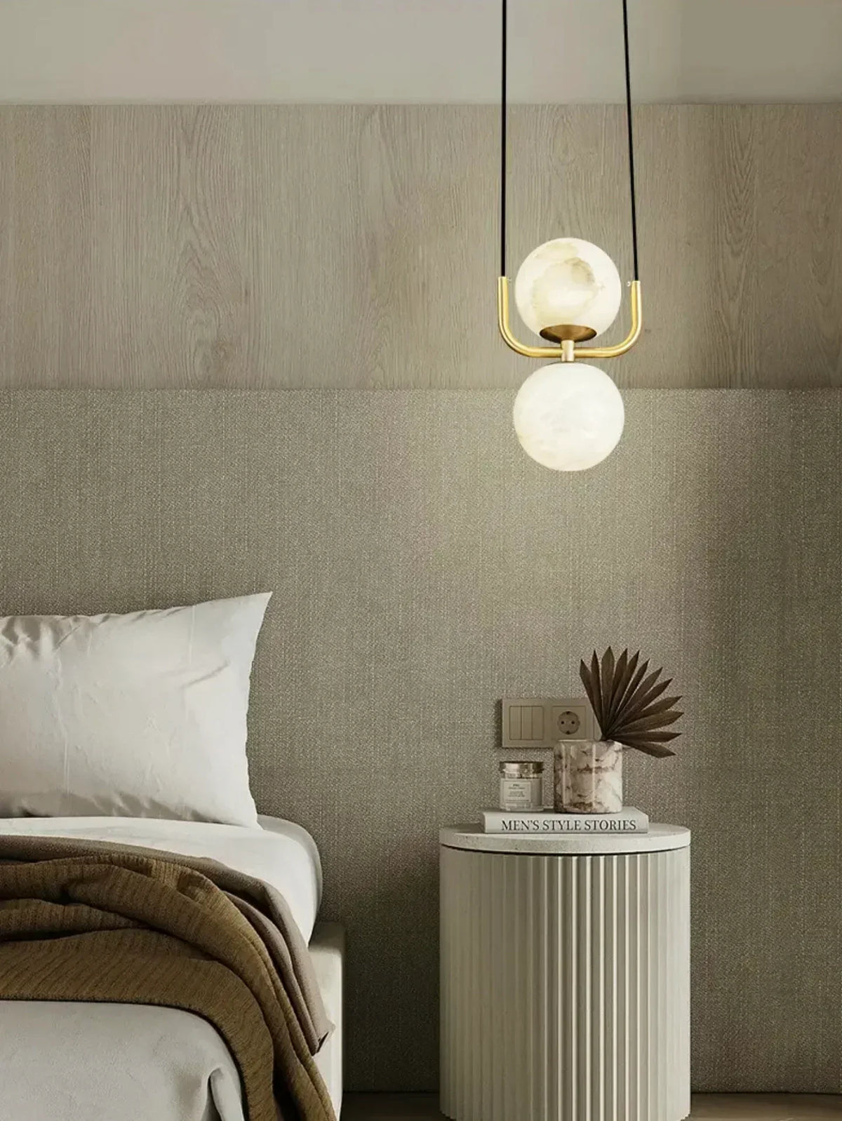 Alabaster Modern Copper Pendant Light – Alabaster detail 6