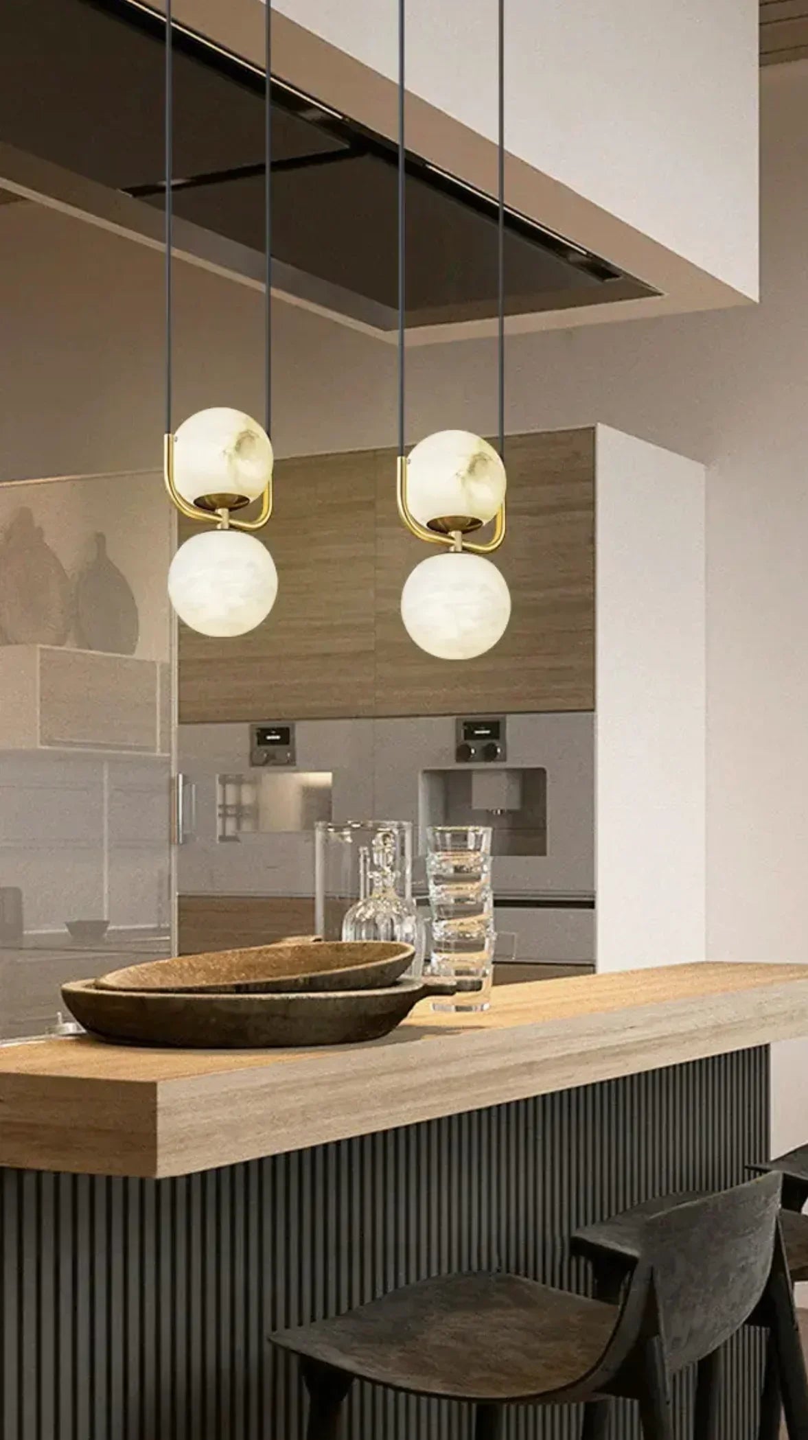 Alabaster Modern Copper Pendant Light – Alabaster detail 4