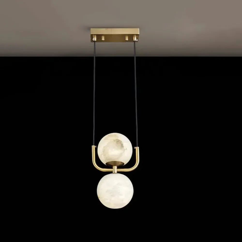 Alabaster Modern Copper Pendant Light – Alabaster detail 9