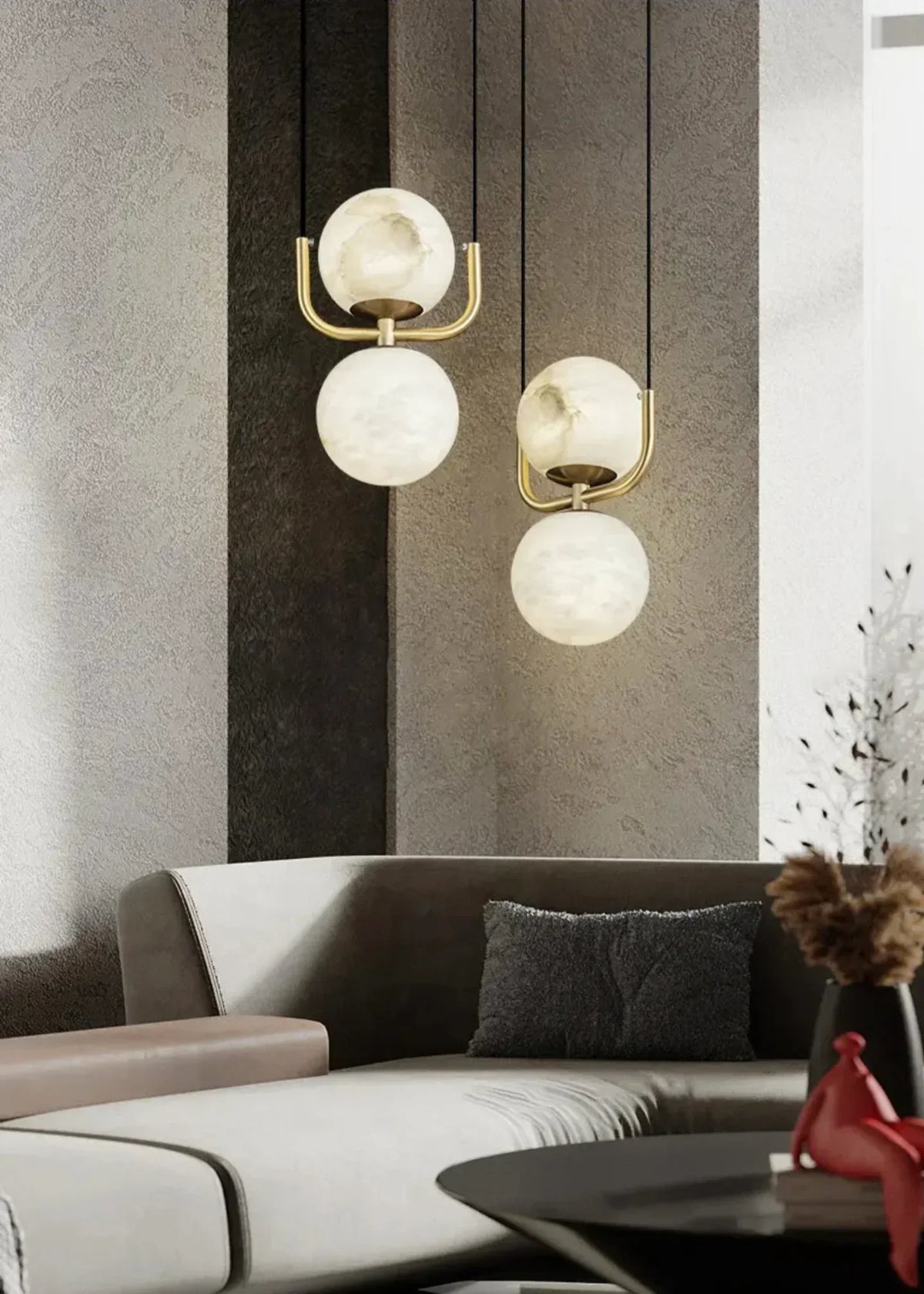 Alabaster Modern Copper Pendant Light – Alabaster detail 7