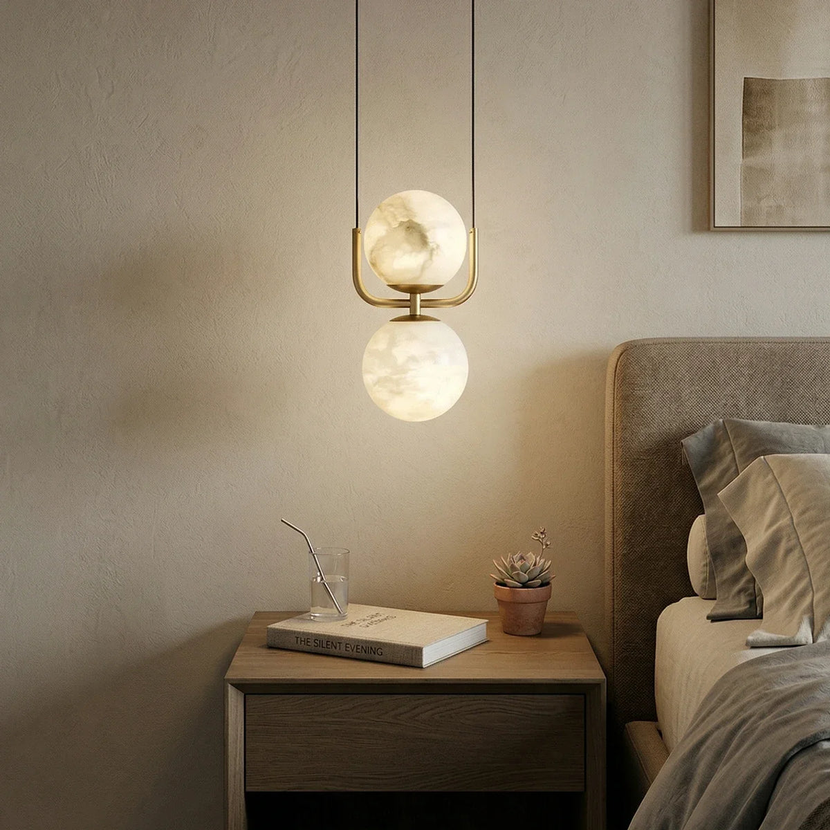 Alabaster Modern Copper Pendant Light – Alabaster detail 2