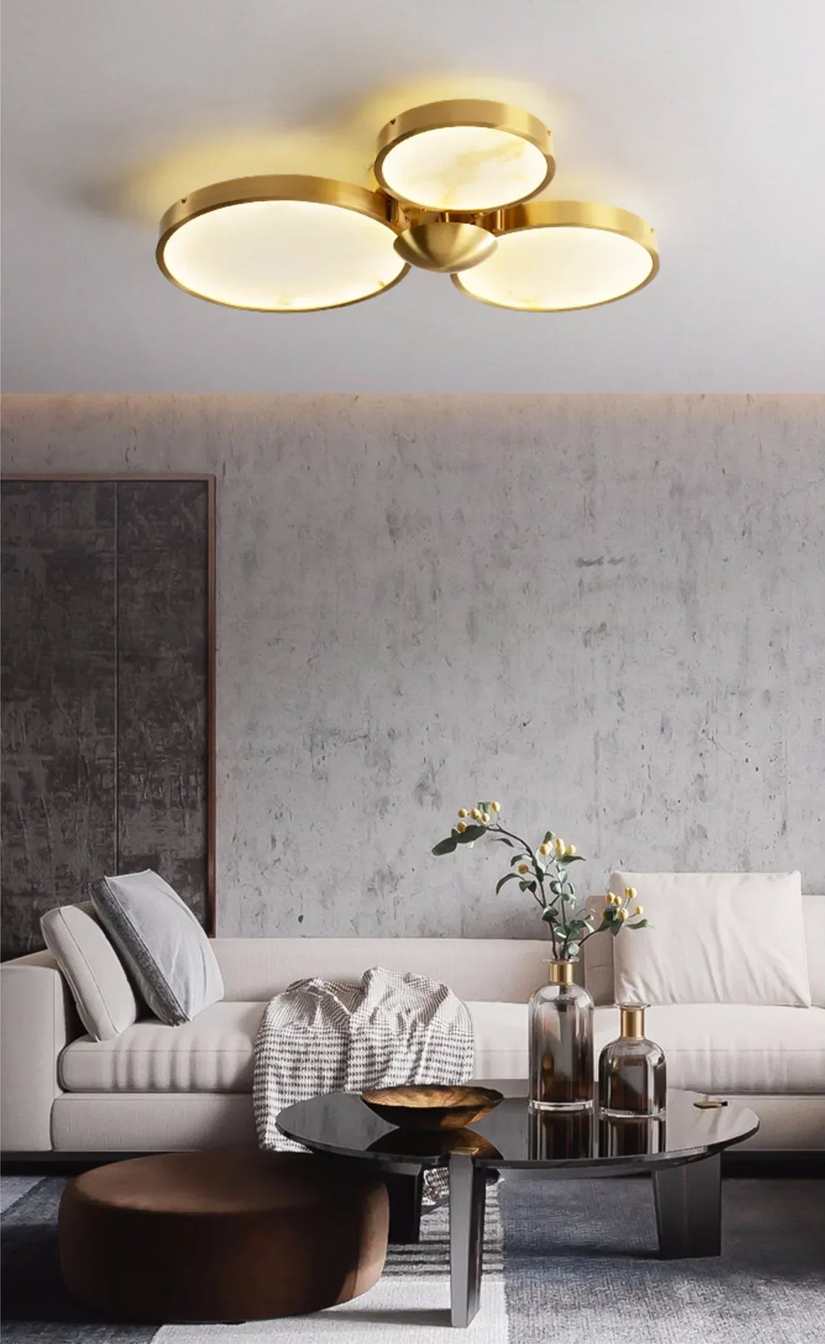 Alabaster Modern Disc Ceiling Light – Alabaster detail 3