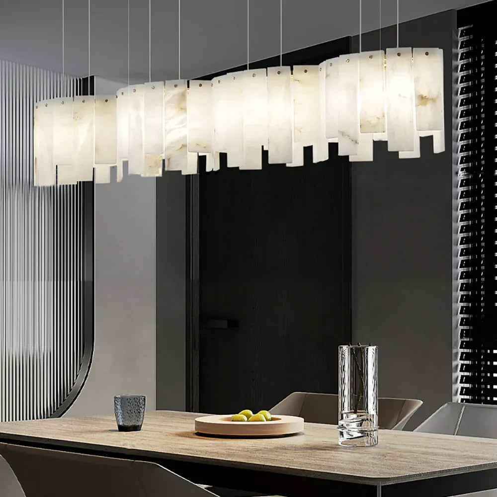 Alabaster Modern Layering Chandelier – Alabaster detail 3