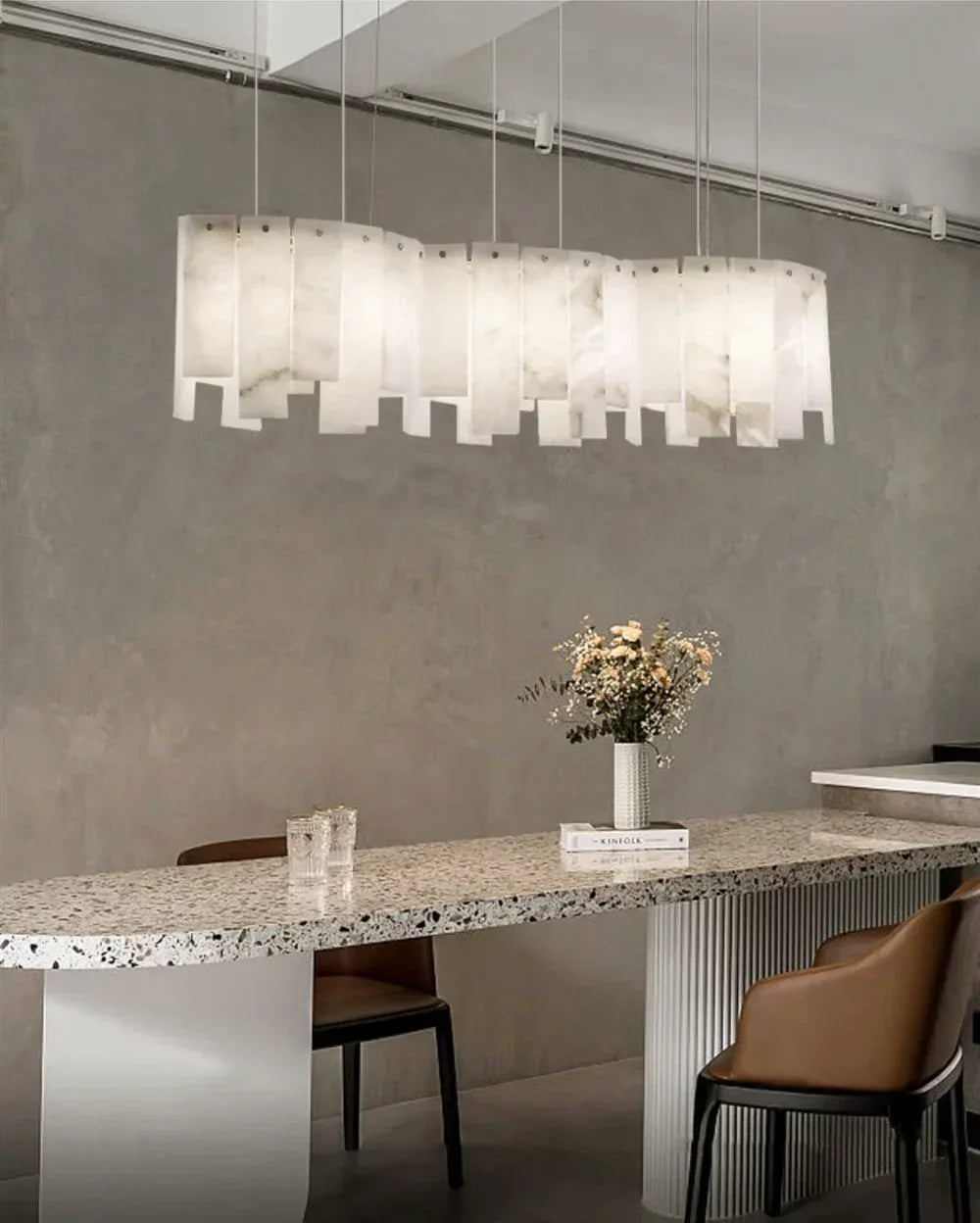 Alabaster Modern Layering Chandelier – Alabaster detail 5
