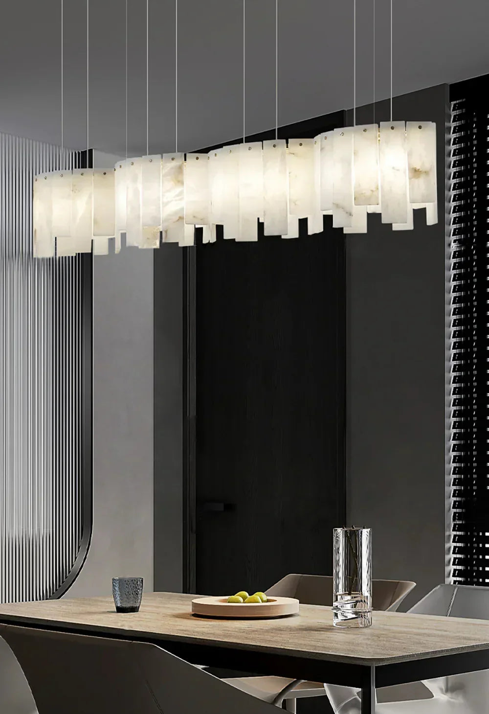 Alabaster Modern Layering Chandelier – Alabaster detail 7