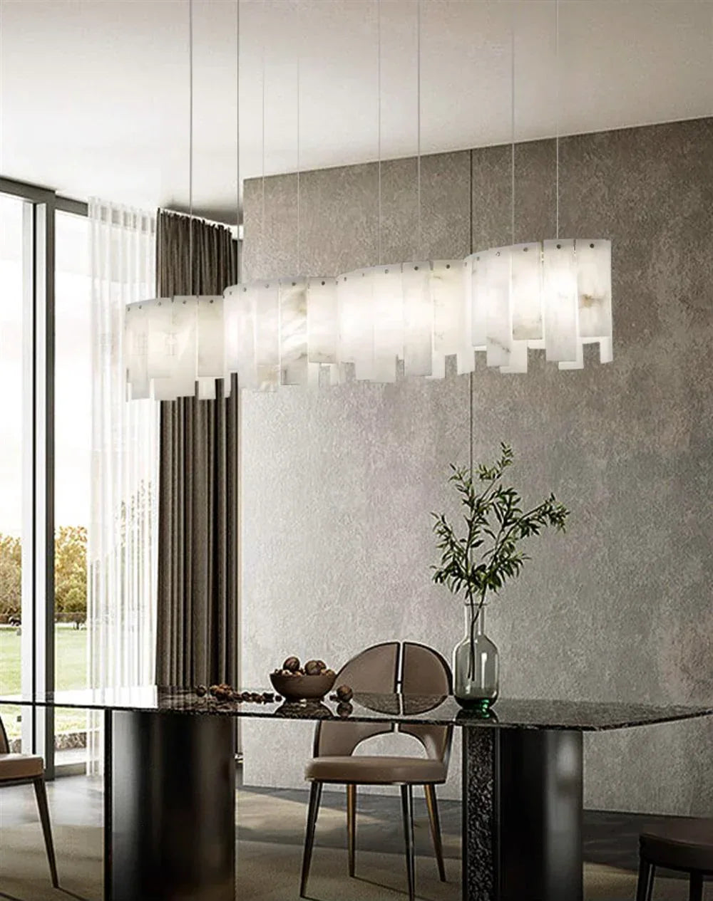 Alabaster Modern Layering Chandelier – Alabaster detail 4