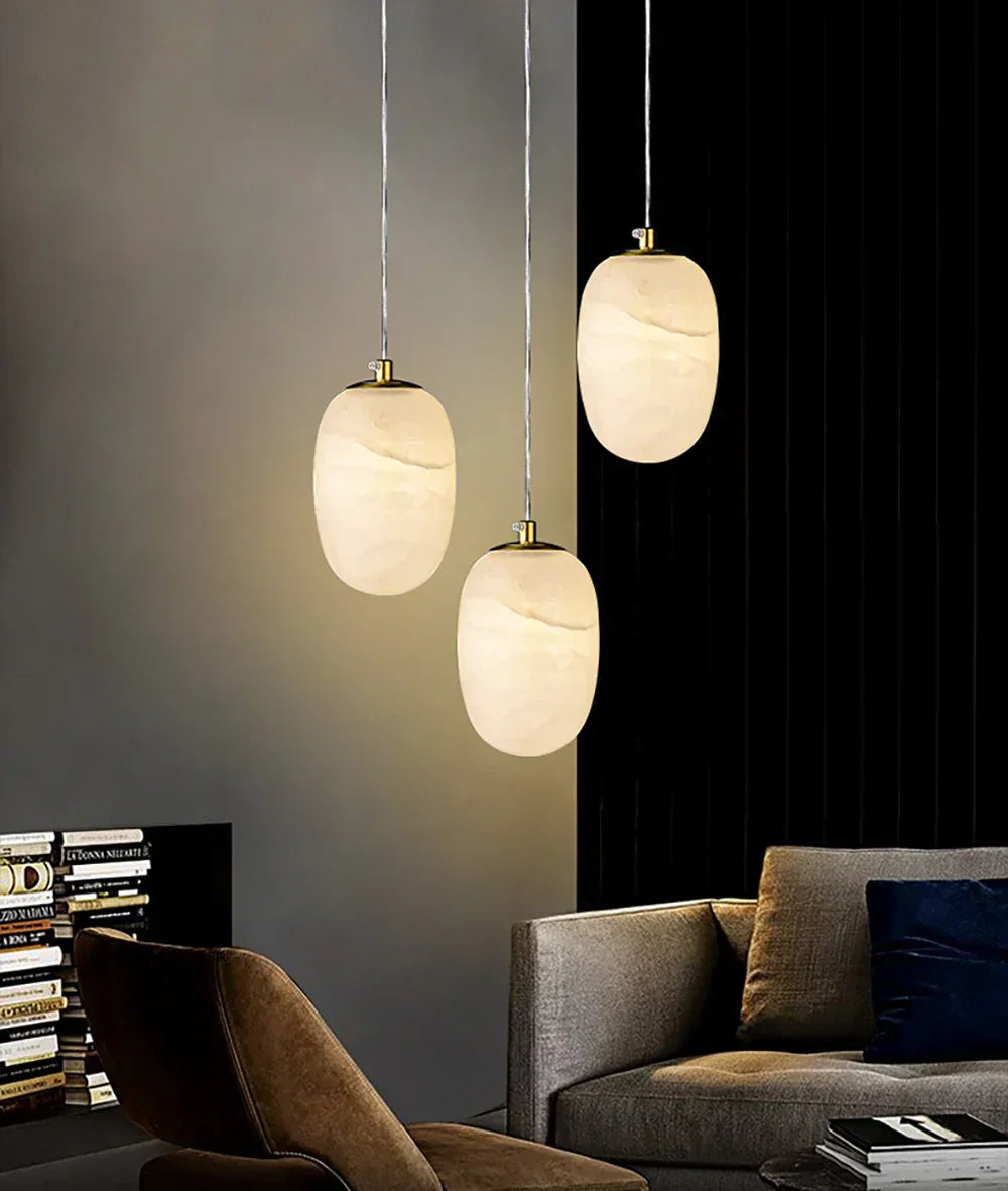 Alabaster Modern Pebble Pendant Lamp – Alabaster detail 6