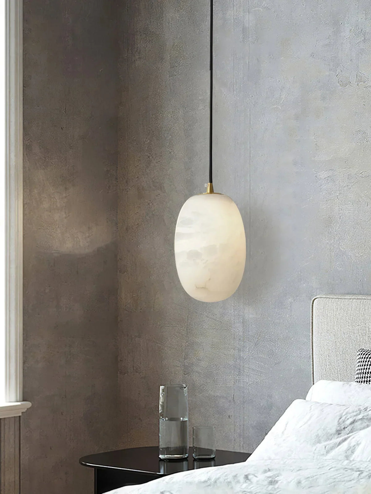 Alabaster Modern Pebble Pendant Lamp – Alabaster detail 4