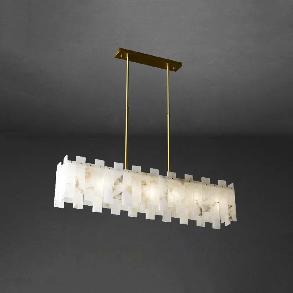 Alabaster Rectangular Linear Chandelier – Alabaster detail 12