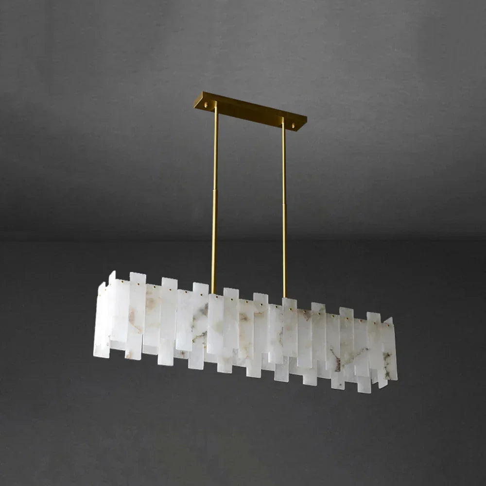 Alabaster Rectangular Linear Chandelier – Alabaster detail 14