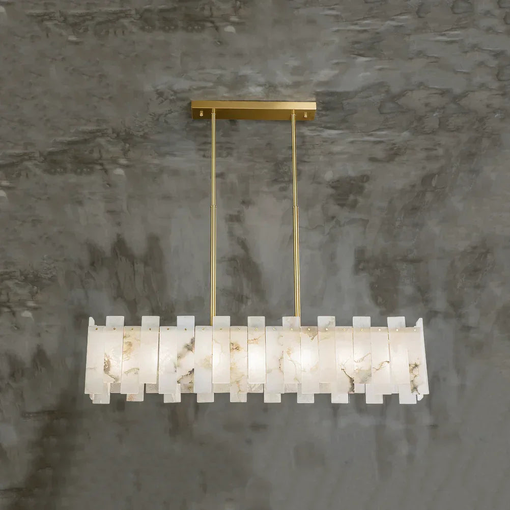 Alabaster Rectangular Linear Chandelier – Alabaster detail 13