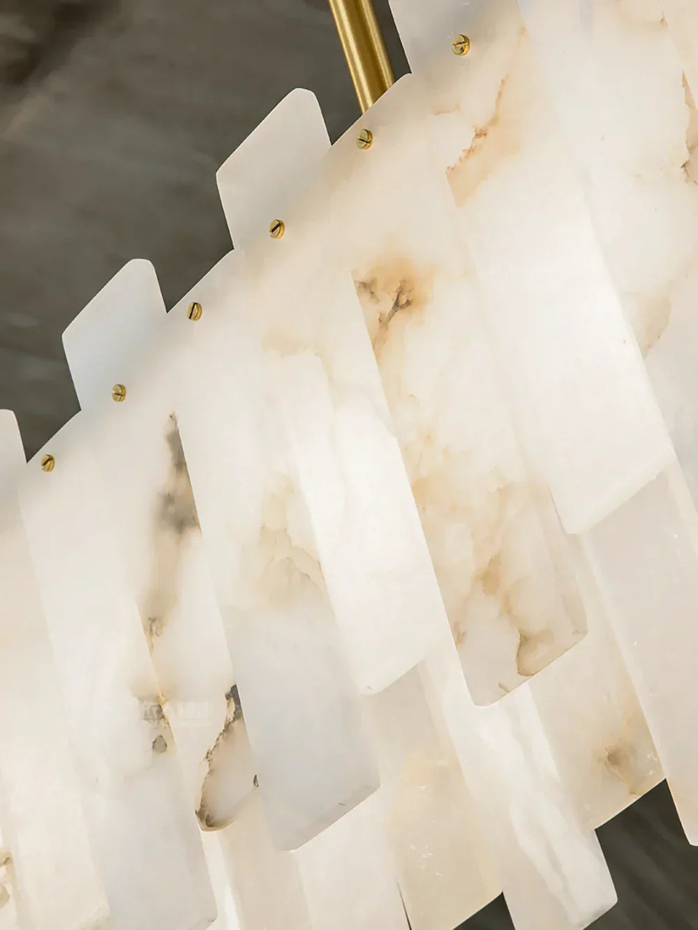 Alabaster Rectangular Linear Chandelier – Alabaster detail 9