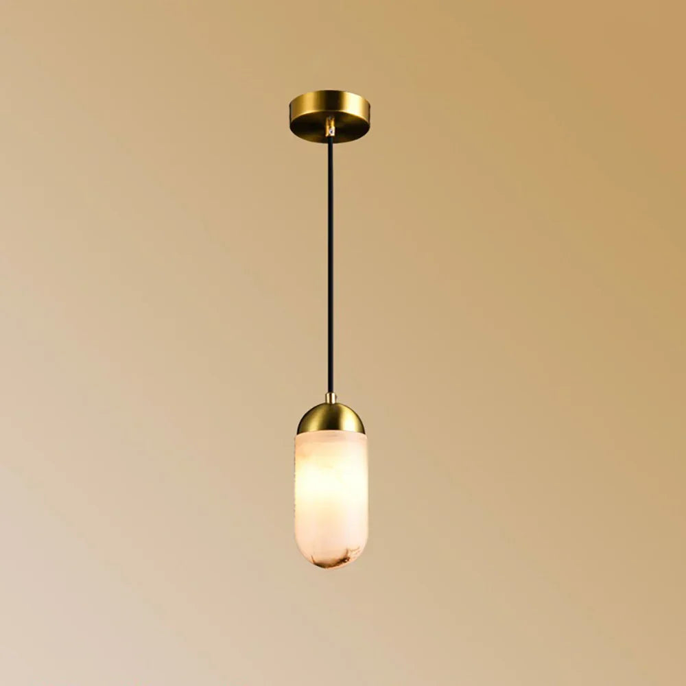 Alabaster Moonshade Copper Pendant Lamp – Alabaster detail 7