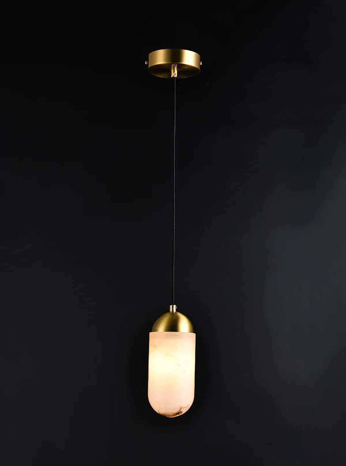 Alabaster Moonshade Copper Pendant Lamp – Alabaster detail 11