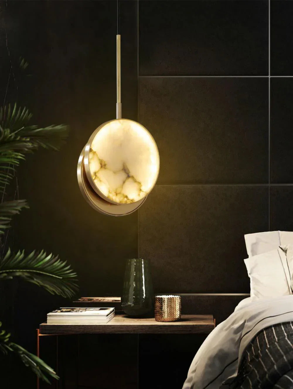 Alabaster Moonshade Pendant Light – Alabaster detail 9