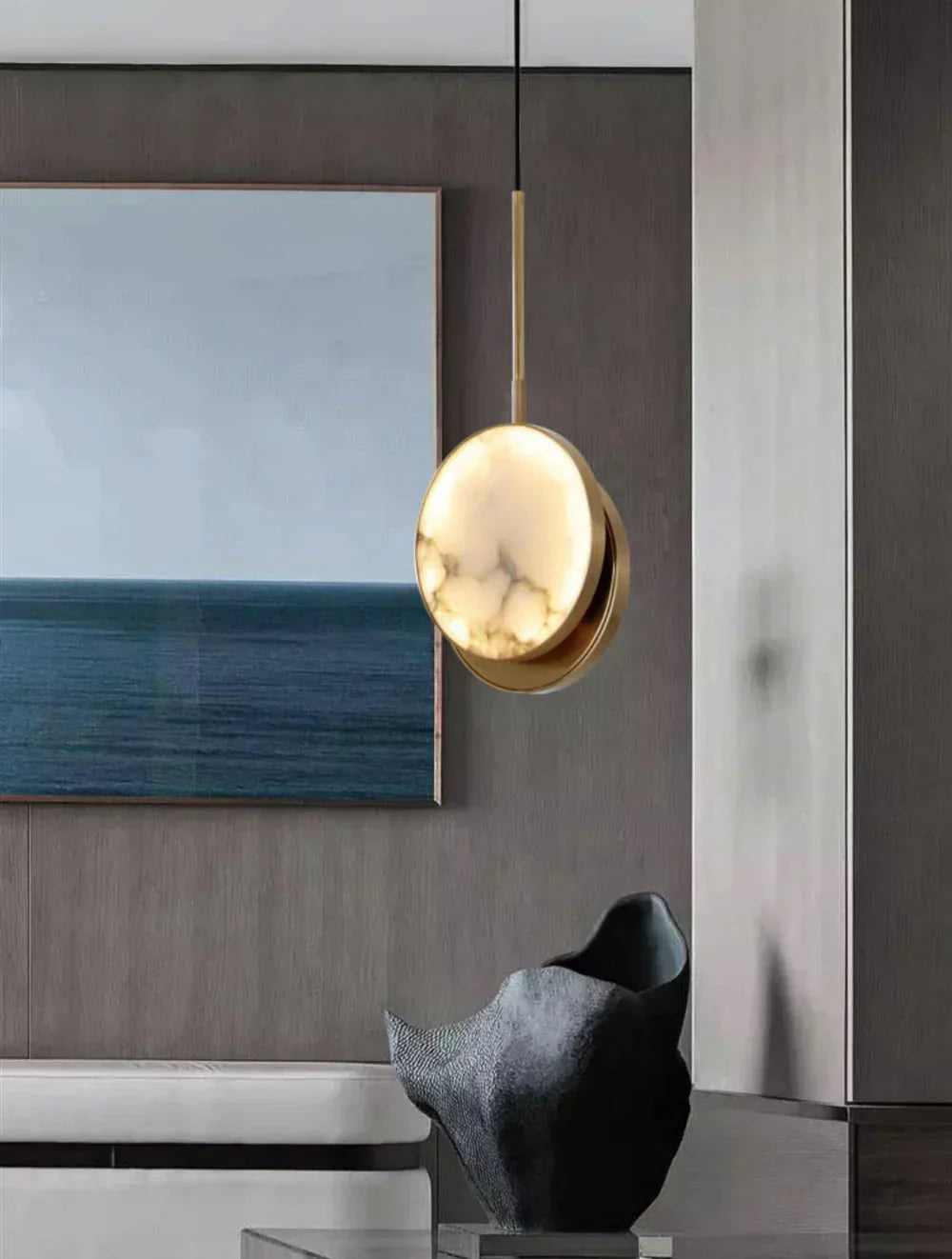 Alabaster Moonshade Pendant Light – Alabaster detail 5