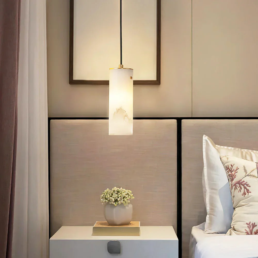 Alabaster Nula Vertical Pendant Light – Alabaster detail 2