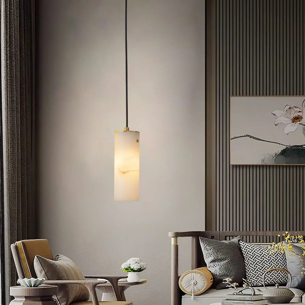 Alabaster Nula Vertical Pendant Light – Alabaster detail 4
