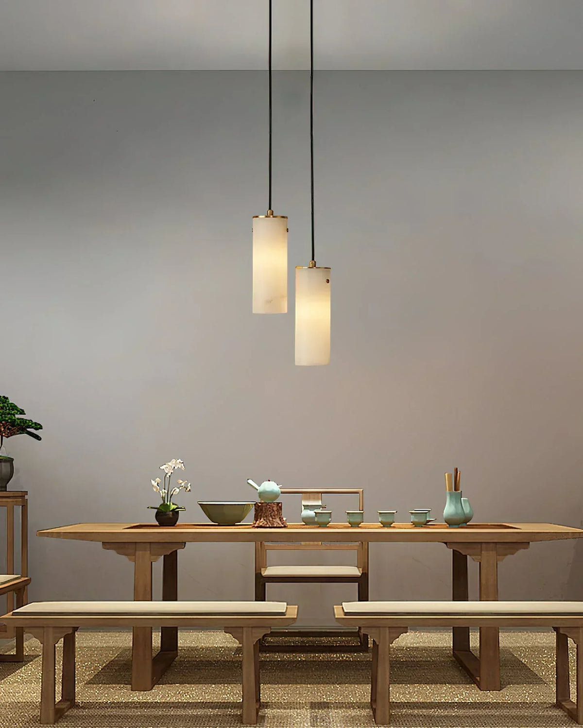 Alabaster Nula Vertical Pendant Light – Alabaster detail 6