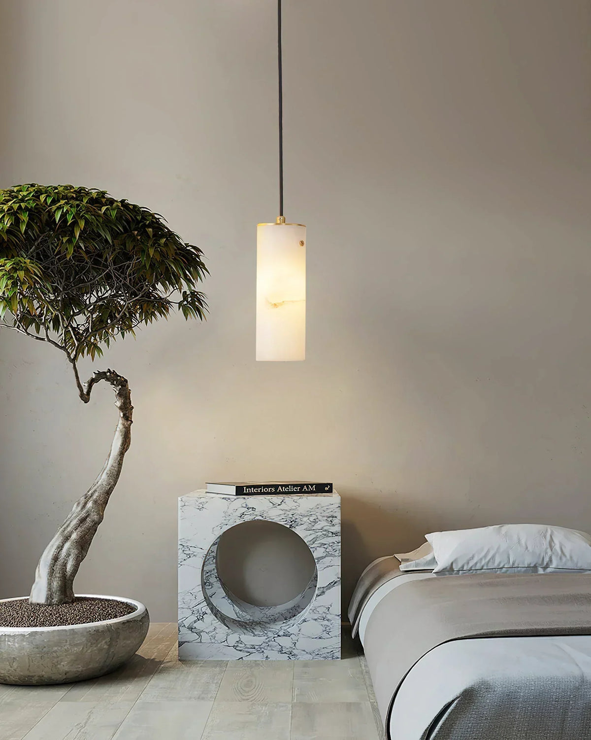 Alabaster Nula Vertical Pendant Light – Alabaster detail 3