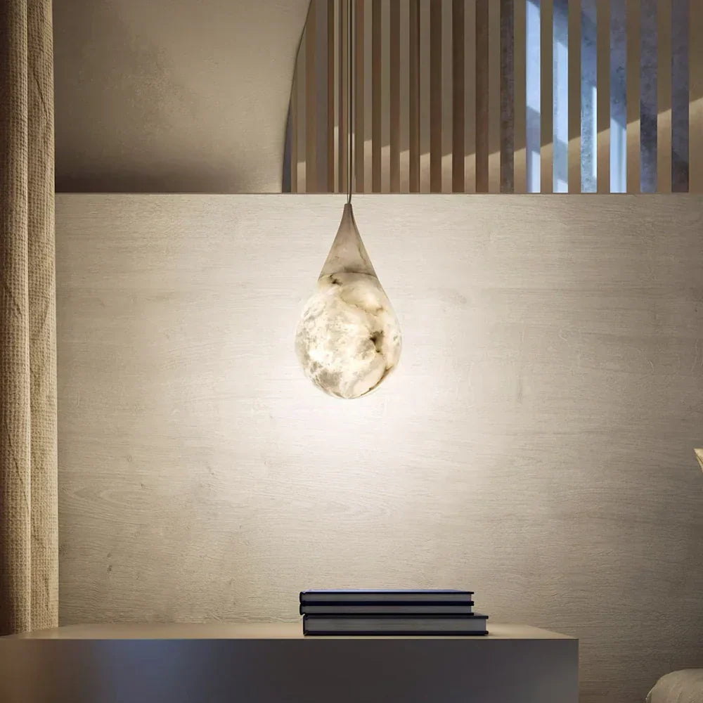 Alabaster Raindrop Pendant Light – Alabaster detail 2