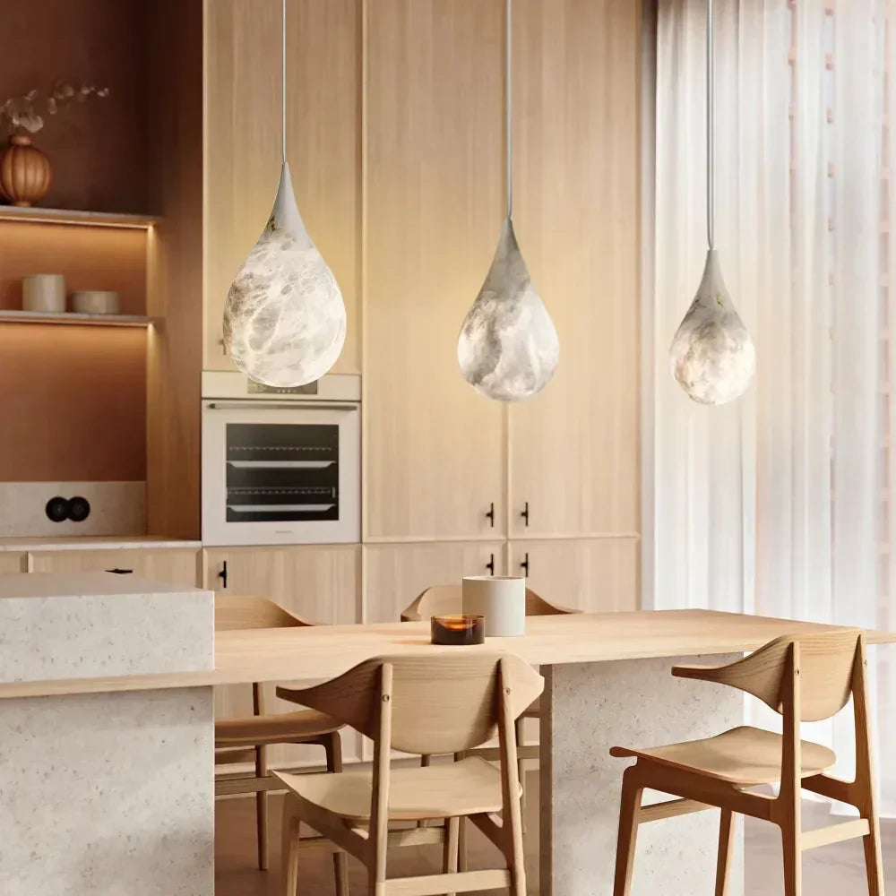 Alabaster Raindrop Pendant Light – Alabaster detail 3