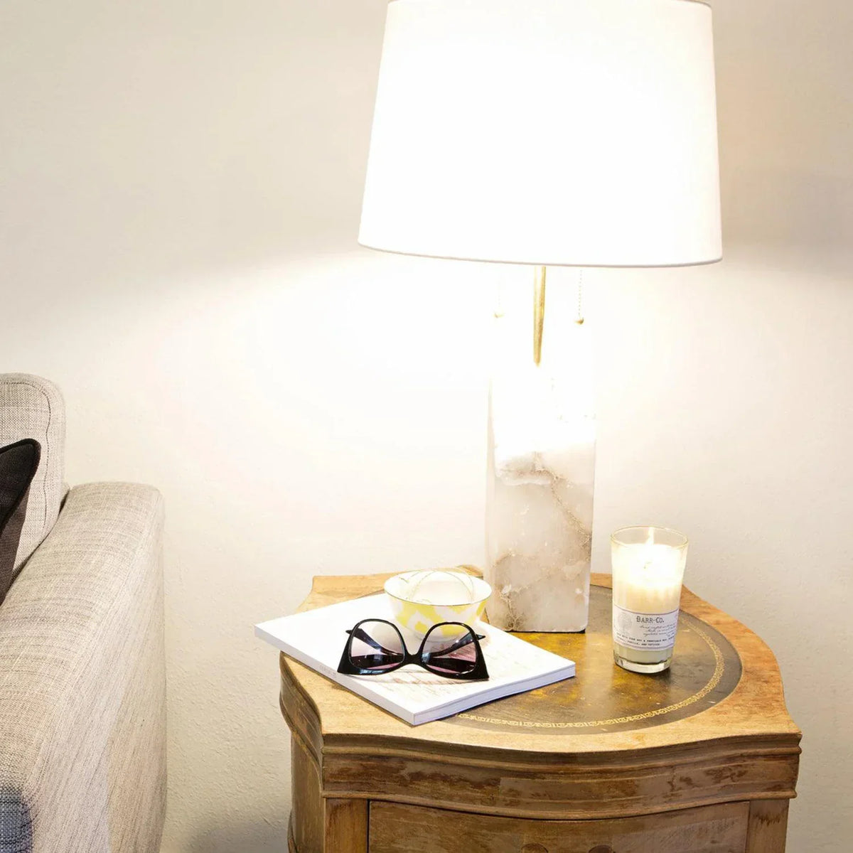 Alabaster Raw Fbric Table Lamp – Alabaster detail 7
