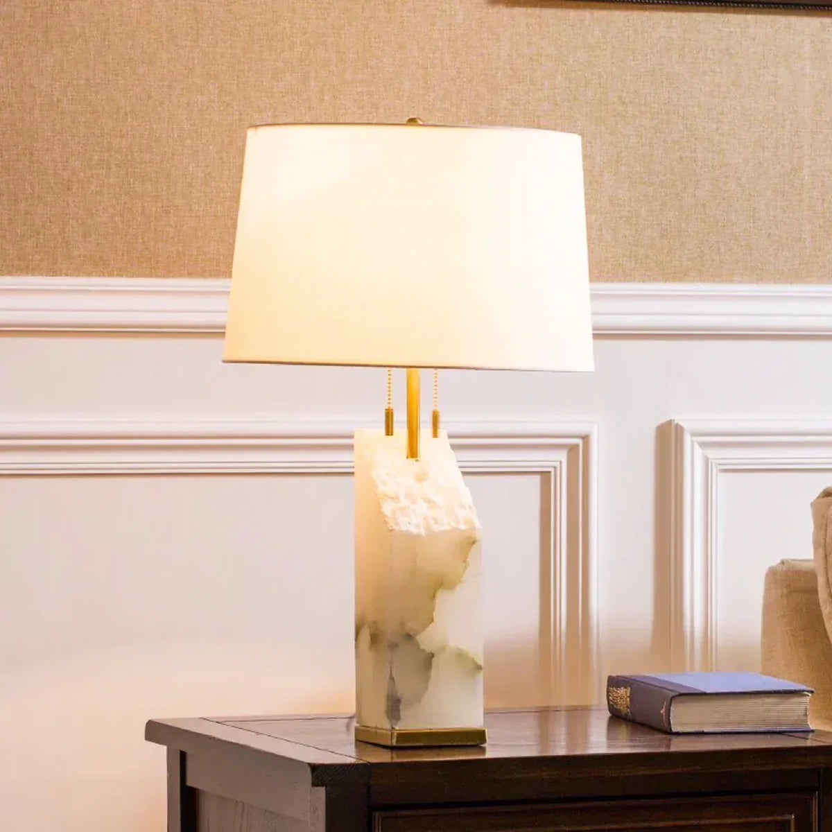 Alabaster Raw Fbric Table Lamp – Alabaster detail 3
