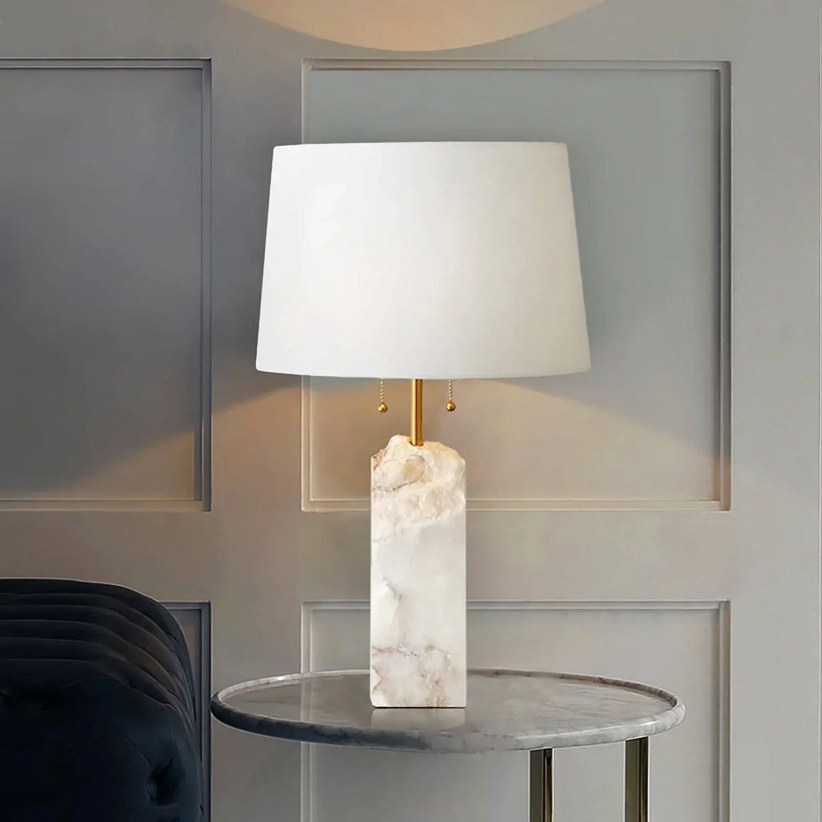 Alabaster Raw Fbric Table Lamp – Alabaster detail 5