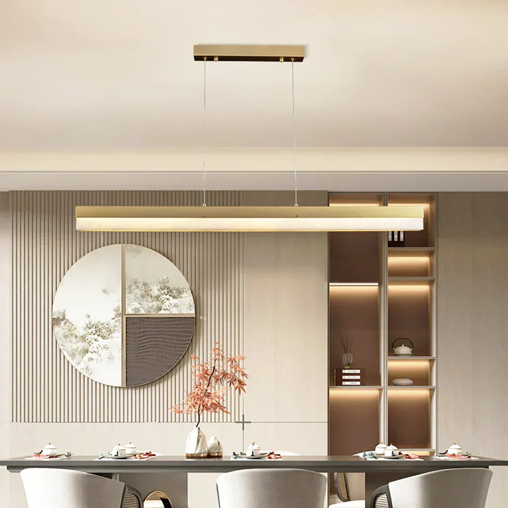 Alabaster Rectangle Linear Pendant Light – Alabaster detail 23